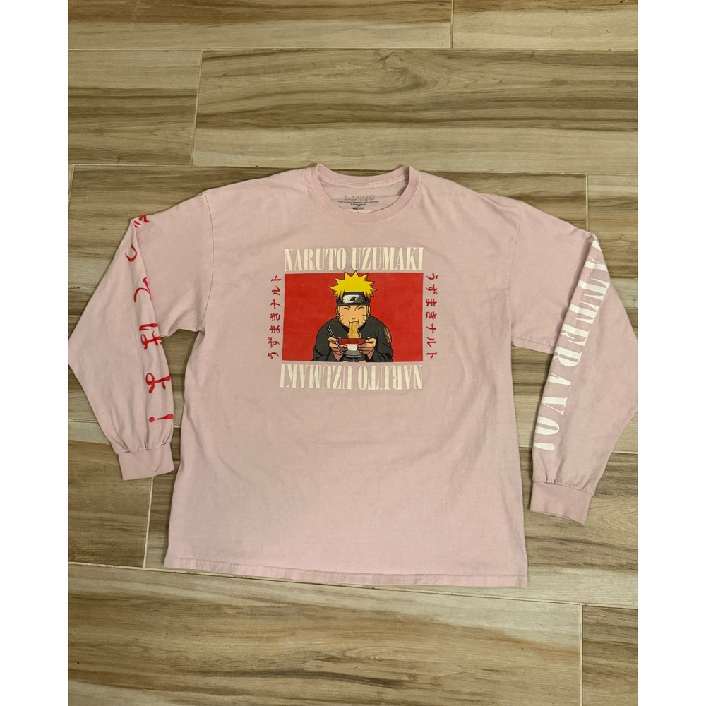 Naruto Shippuden Uzumaki Pink Long Sleeve T-Shirt‎ Viz Media Large Dattebayo